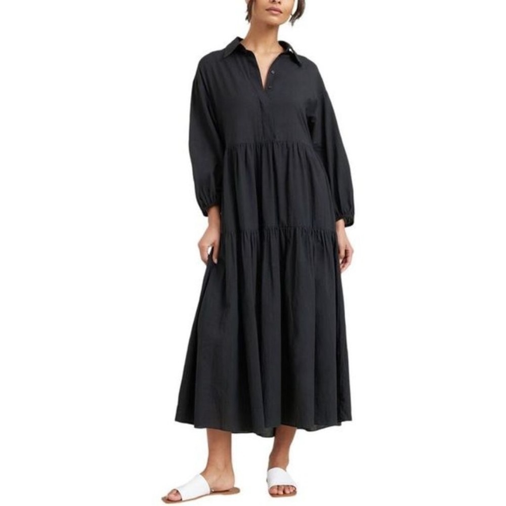 Modern Citizen Delia tiered organic cotton maxi dress M